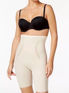 Maidenform Firm Foundations High-Waisted Thigh Slimmer Latte Lift Size Small NEW